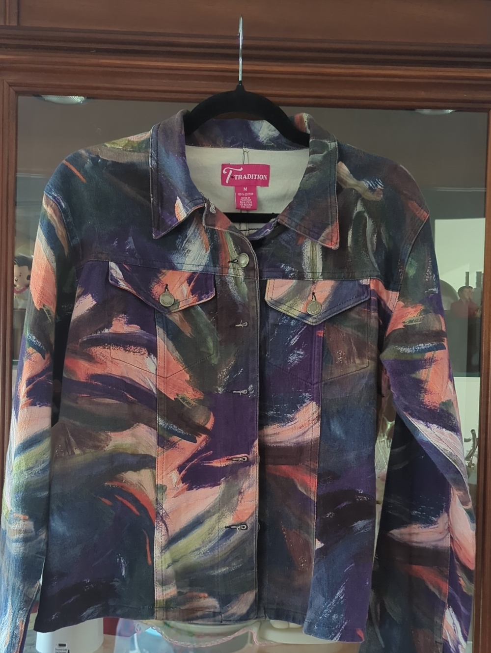 Tradition Multicolor Brushstroke Button-Front Jacket - Women